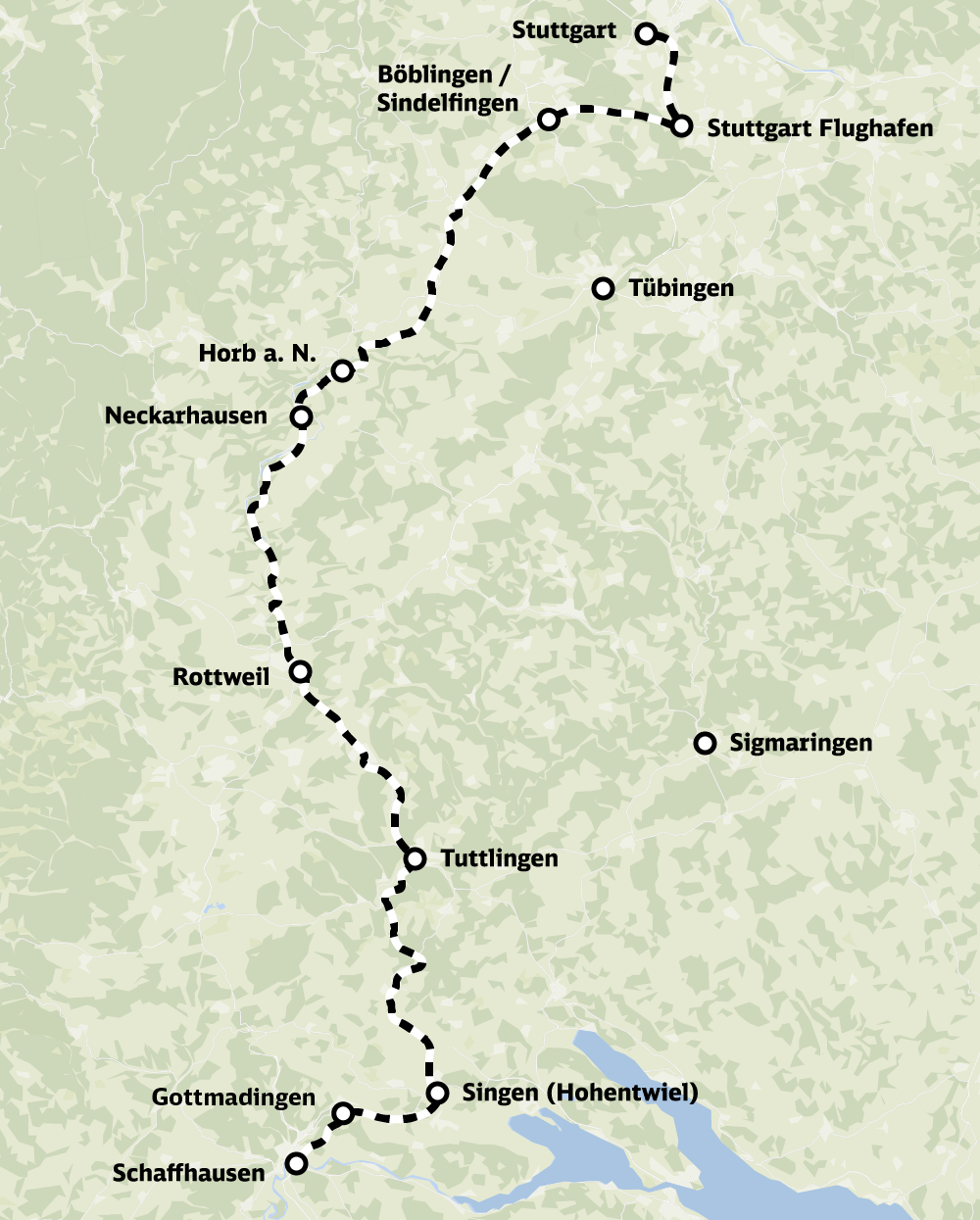 Streckenkarten Gäubahn